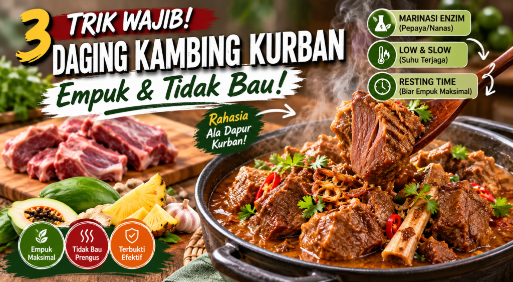 Rahasia Daging Kambing Kurban Idul Adha Empuk, 3 Trik Wajib Coba