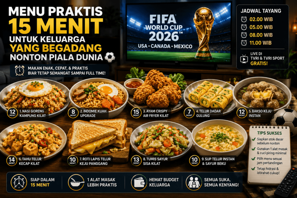Menu Praktis 15 Menit untuk Keluarga yang Begadang Nonton Piala Dunia Tiap Malam