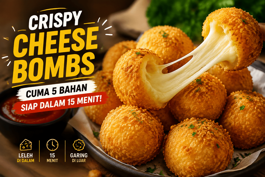 Resep Crispy Cheese Bombs, Cuma 5 Bahan Siap dalam 15 Menit